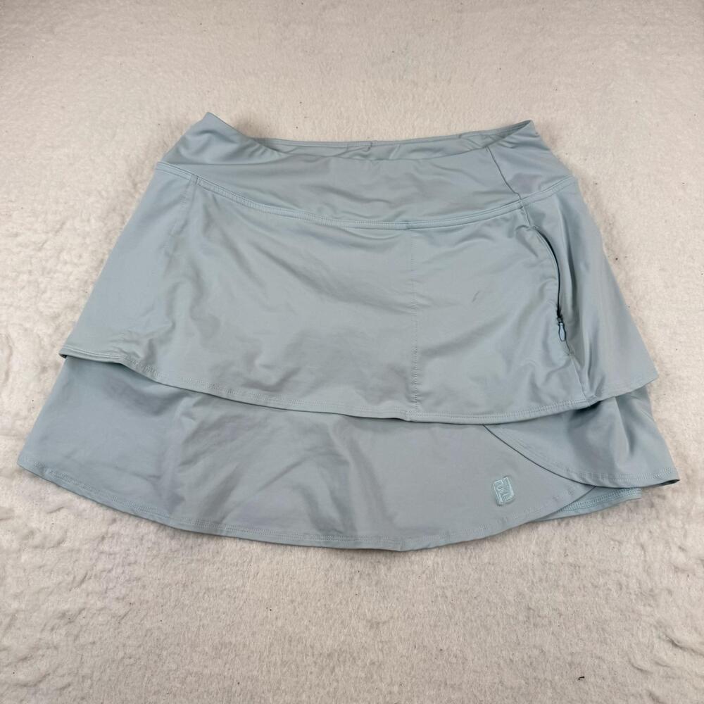 FootJoy Skort Womens Size M Blue Layered Hem Golf Stretch Zip Pocket Athletic